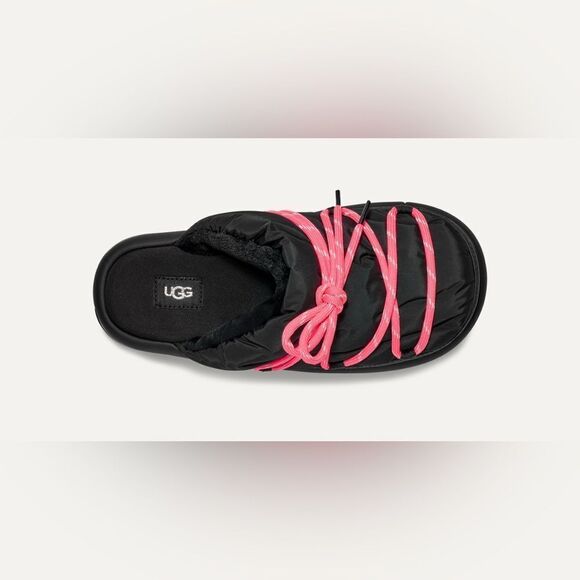 NWOT- UGG- Spaceslider Tech Slide- black and neon pink-Size 9 - Picture 2 of 12